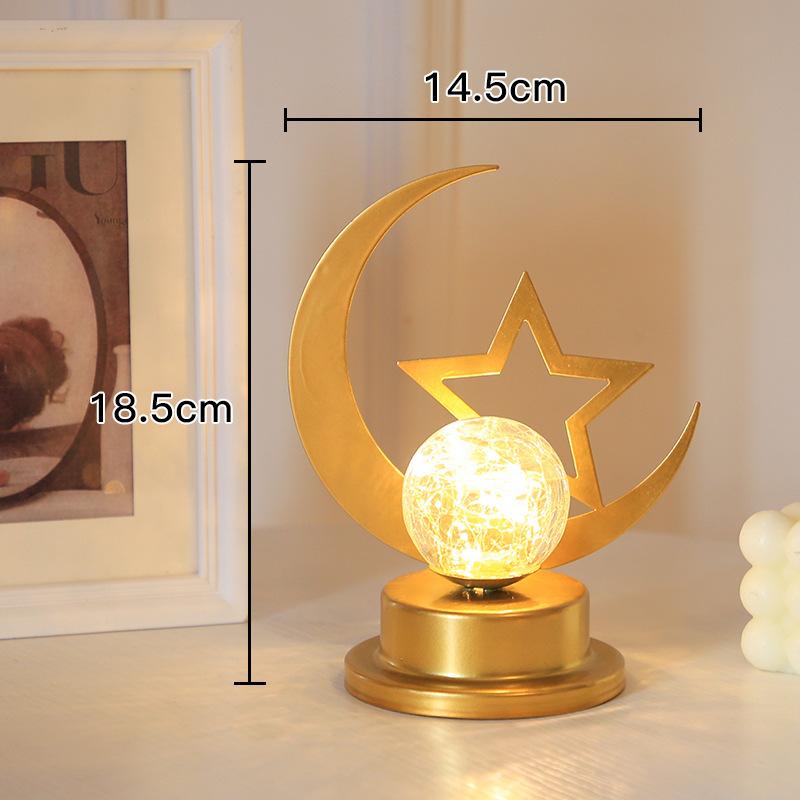 Eid Ramadan Moon Led Lamp Decoration for Home Metal Ramadan Kareem Light Decoration Mubarak Muslim