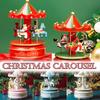 Christmas Carousel Musical Decoration Fairground Xmas Wooden Decor Ornament