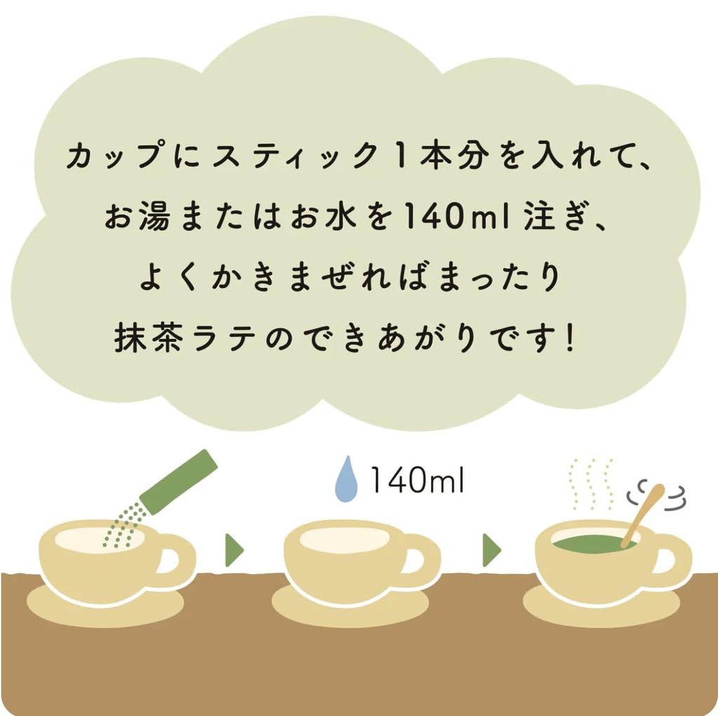 [Superfood] Matcha Latte Sticks, Value Pack [Matcha Latte] Set, 12g x 15 sticks (180g). Enjoy the rich, creamy flavor of stone-ground matcha. Simply