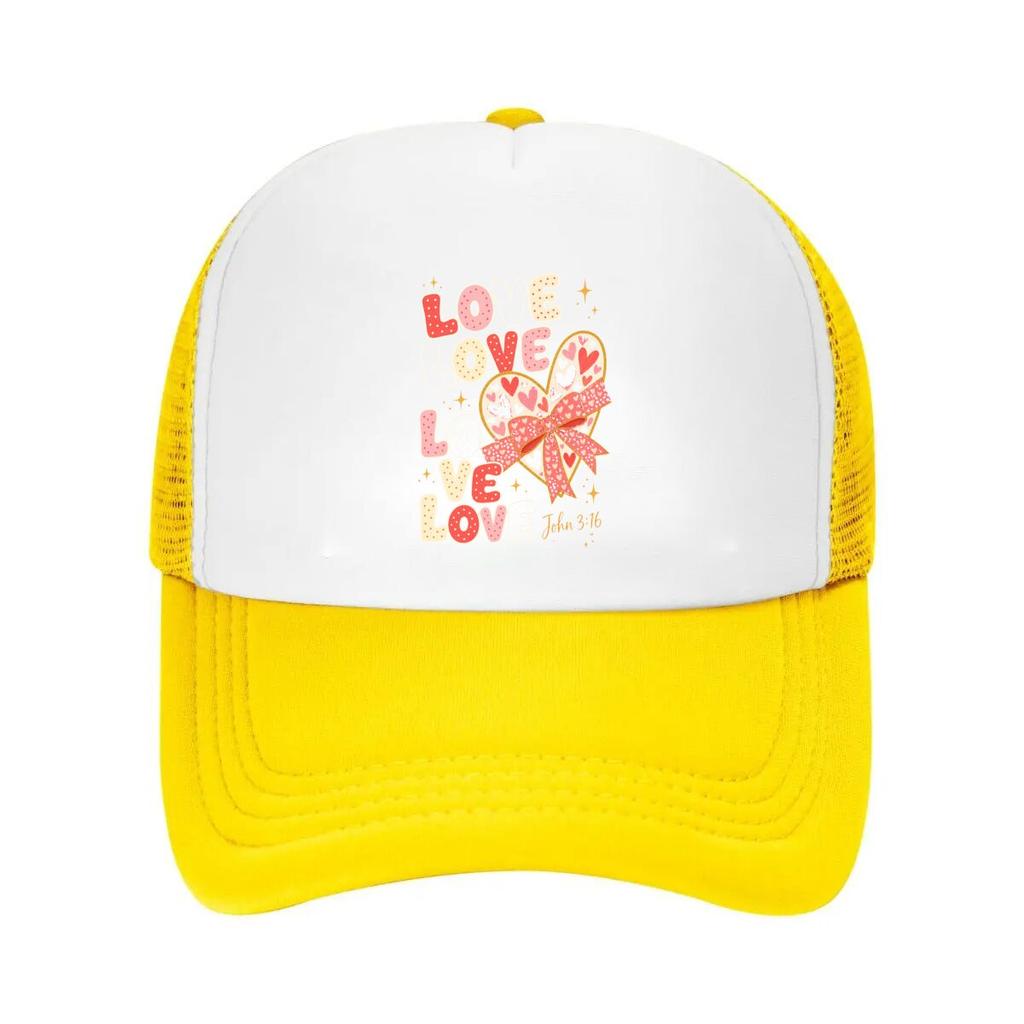 Layered Valentine Love Heart Bow Typ Mesh Baseball Cap Casual Hat Outdoor  For Womens Unisex FeUnisex