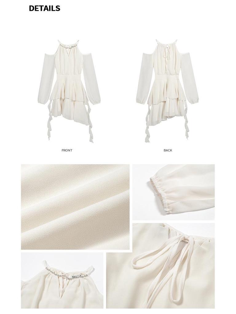 2026 Spring/Summer Halter Neck Backless Off-Shoulder Fairy Dress for Women
