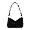 Summer New Texture Casual Sequin Shoulder Bag Personalized Simple Messenger Large Capacity Baguette Bag