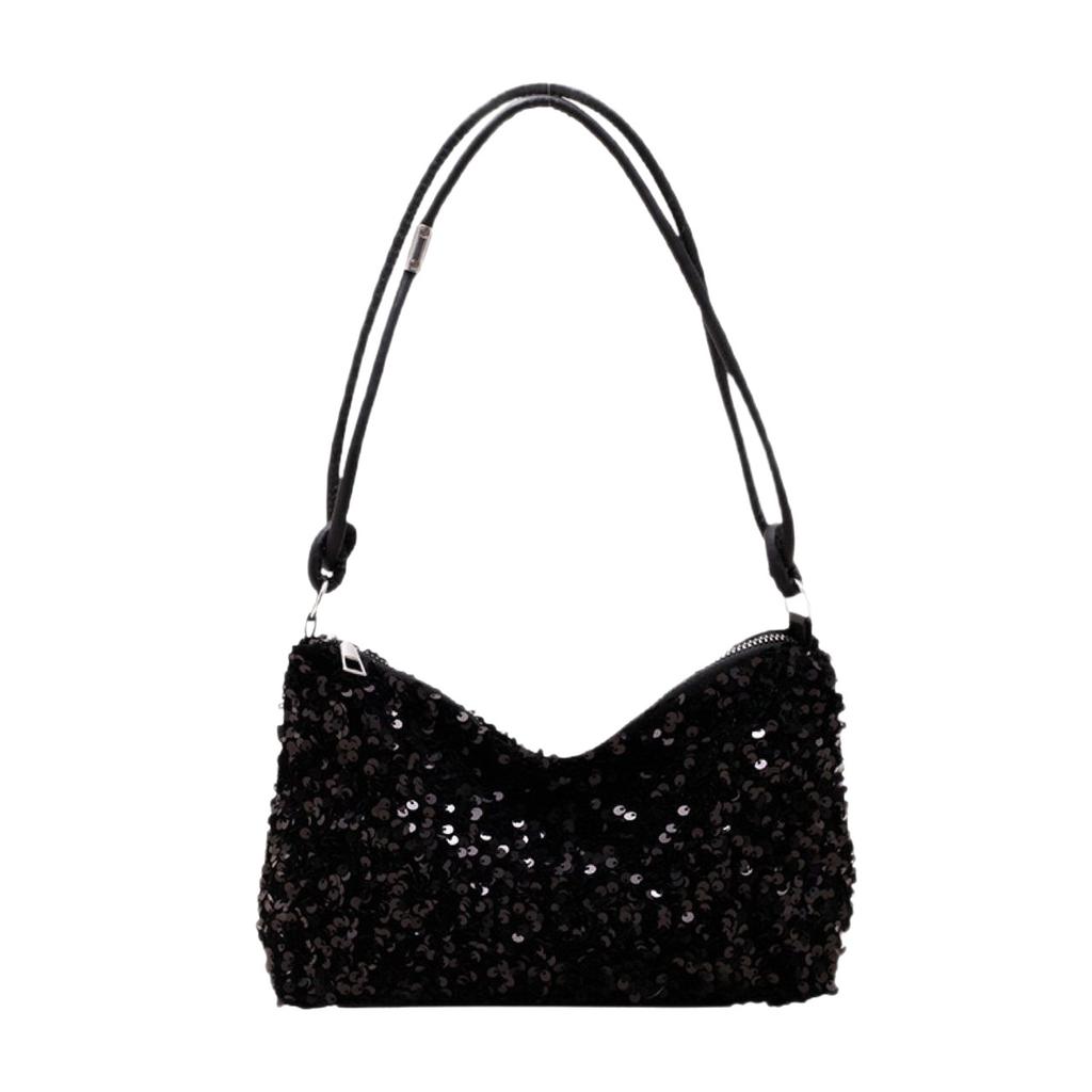 Summer New Texture Casual Sequin Shoulder Bag Personalized Simple Messenger Large Capacity Baguette Bag