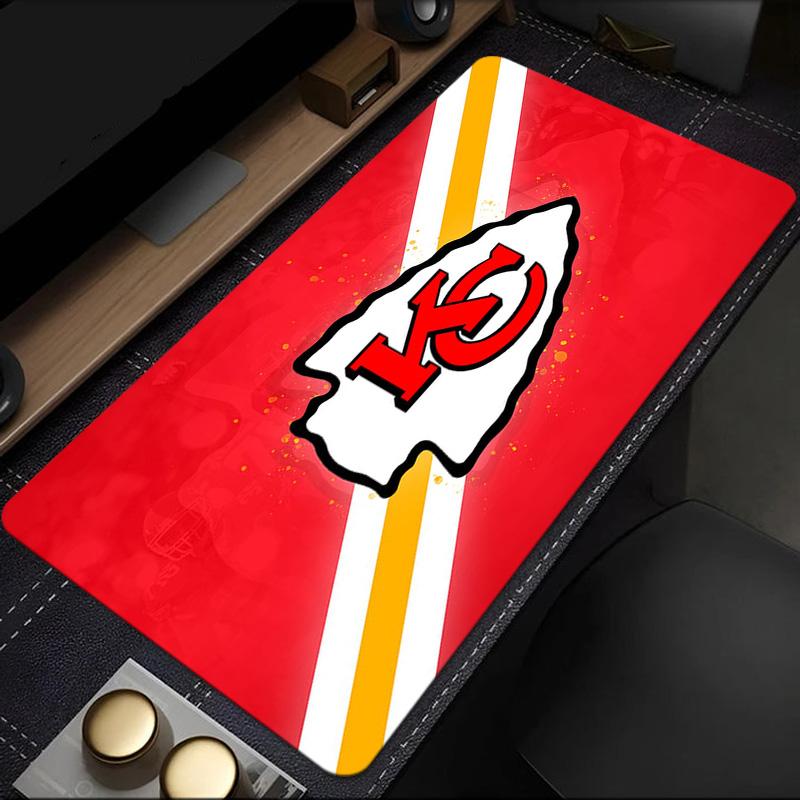 Kansas City Chiefs Logo mouse pad, rubber base, esports desk mat, mouse pad for gamers and office use, gaming desk , easy to clean mat