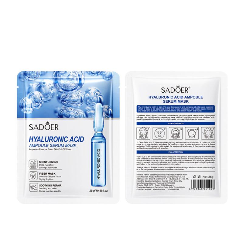 SADEOR Hyaluronic Acid Ampoule Essence Маска для лица Увлажняющая увлажняющая маска
