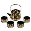 Oriental Guochao gold and silver wrong black pottery lifting beam pot tea set gift box gift tea pot one pot four cups lo
