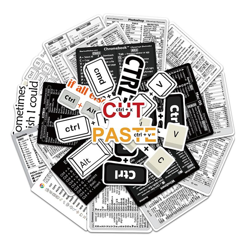 30Pcs Windows+ Word/Excel /Adobe Photoshop Keyboard Guide Shortcut Sticker