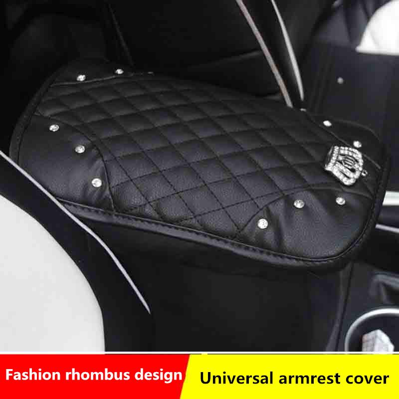 Diamond Crown Кожаный Подлокотник для Автомобиля Подушка Центральной Консоли Крышка Подлокотника Накладки Упорядочивание Универсальный Автомобильный Декор Интерьера