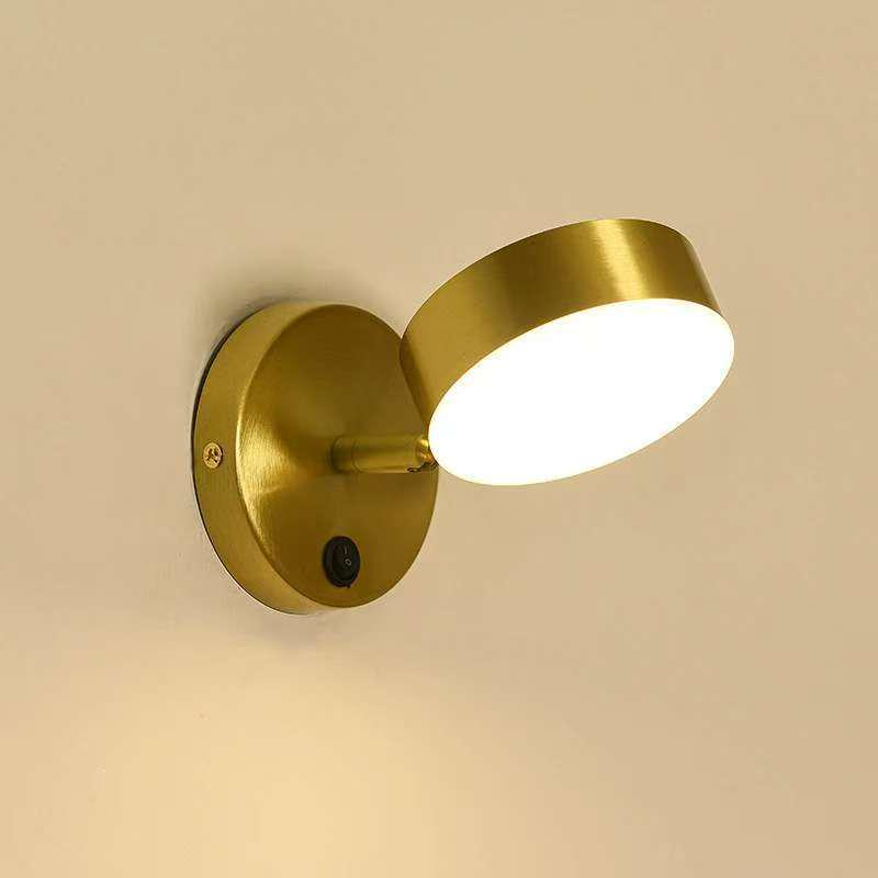 Contemporary Gold Rotating Wall Light for Hallway, Living Room, Staircase, or Bedroom.
