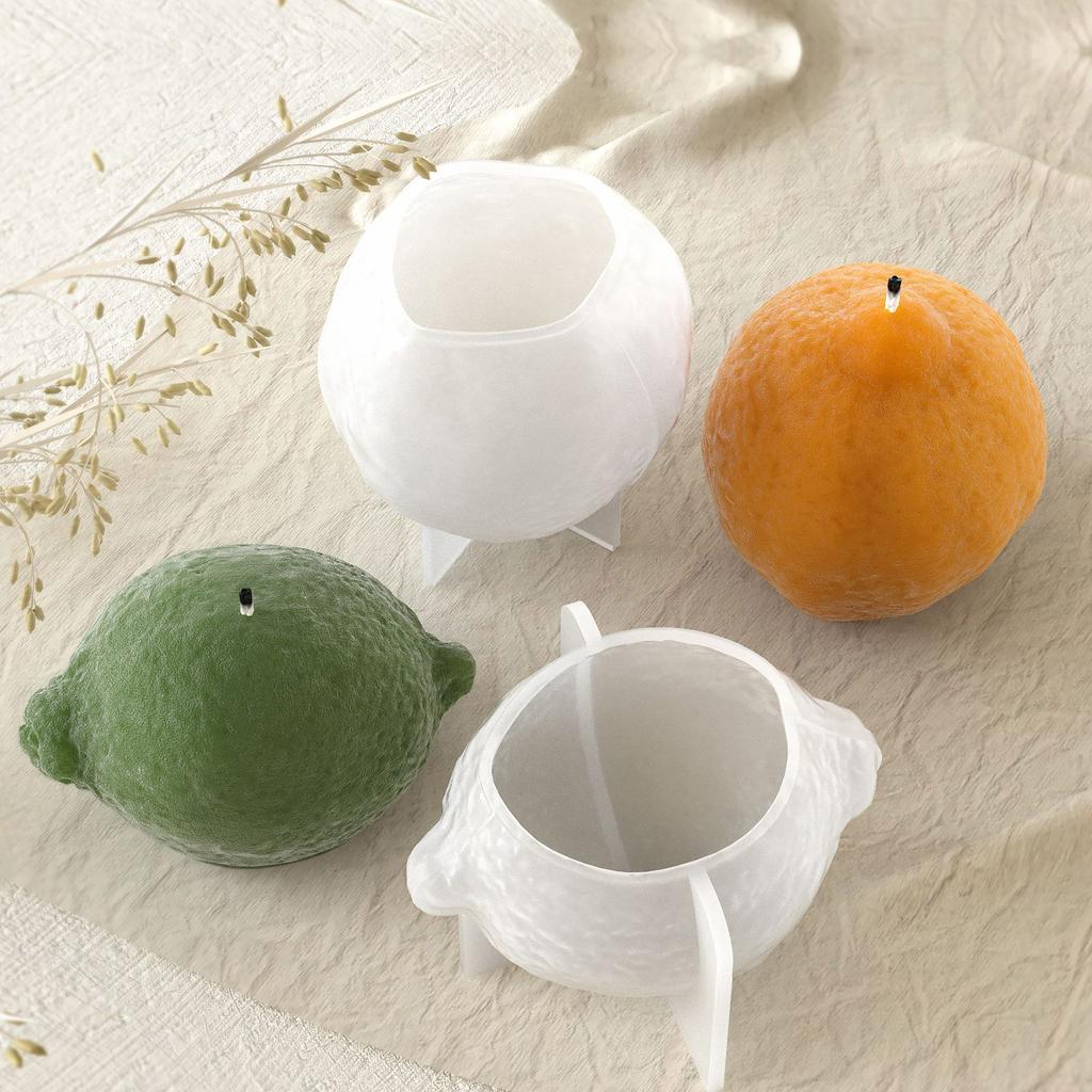 Гибкая многоразовая силиконовая форма для создания 3D свечей в форме лимона с ароматом, мыловарения и проектов по рукоделию из эпоксидных смол