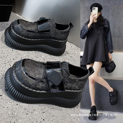 Туфли женские кожаные на платформе, весна 2025, новые, британский стиль, универсальные, с завышенной талией, туфли Мэри Джейн Лав