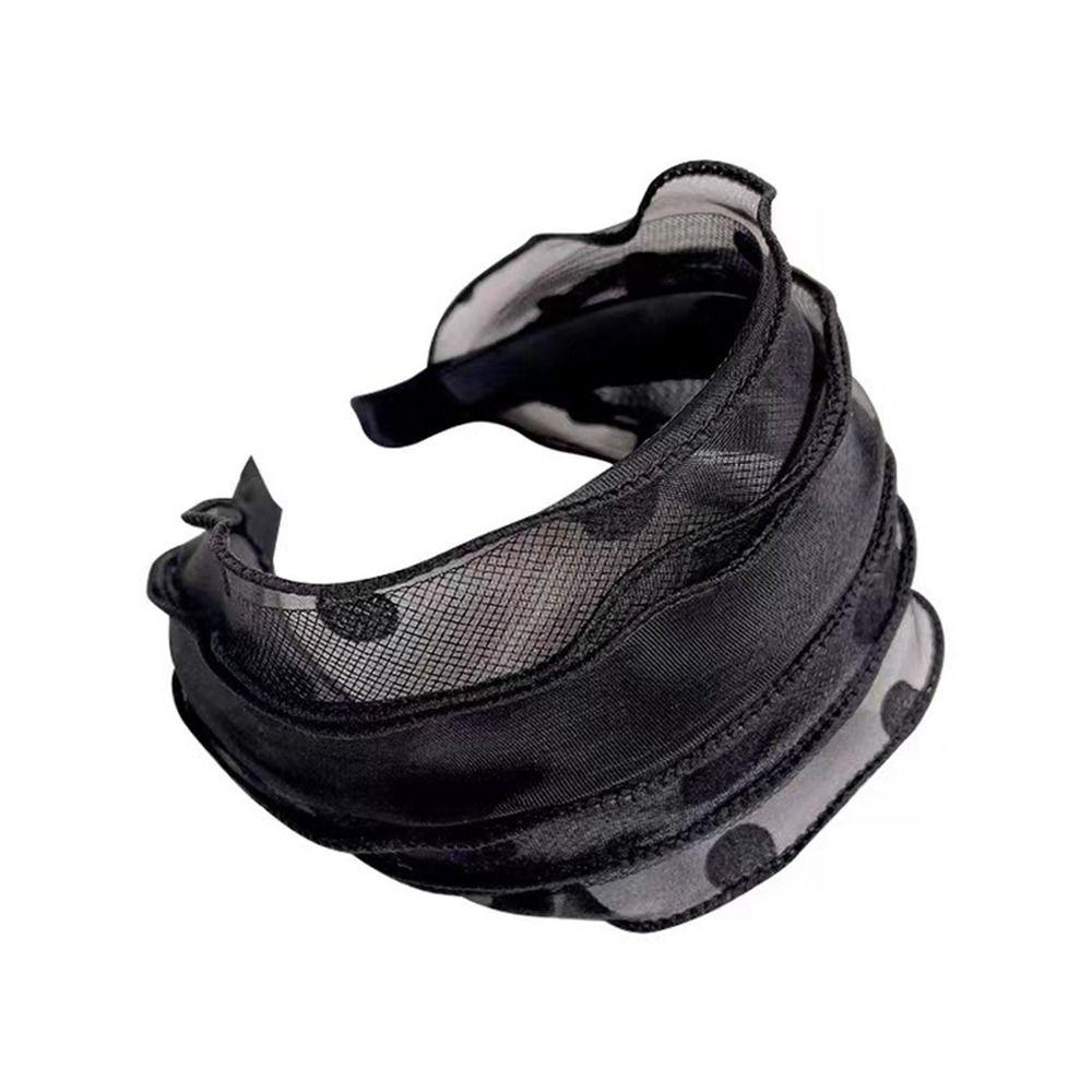 Wide Brimmed Non Slip Mother Hair Hoop Women Headband Korean Headwear Mesh Hairbands Wide Hair Band