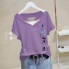 Женская летняя футболка свободного кроя из чистого хлопка с коротким рукавом в корейском стиле 2024 года