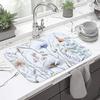 Floral Spring Dish Drying Mat - Ultra-Absorbent Microfiber, Slip-Resistant and Waterproof, Perfect for Kitchen & Bathroom Appliances
