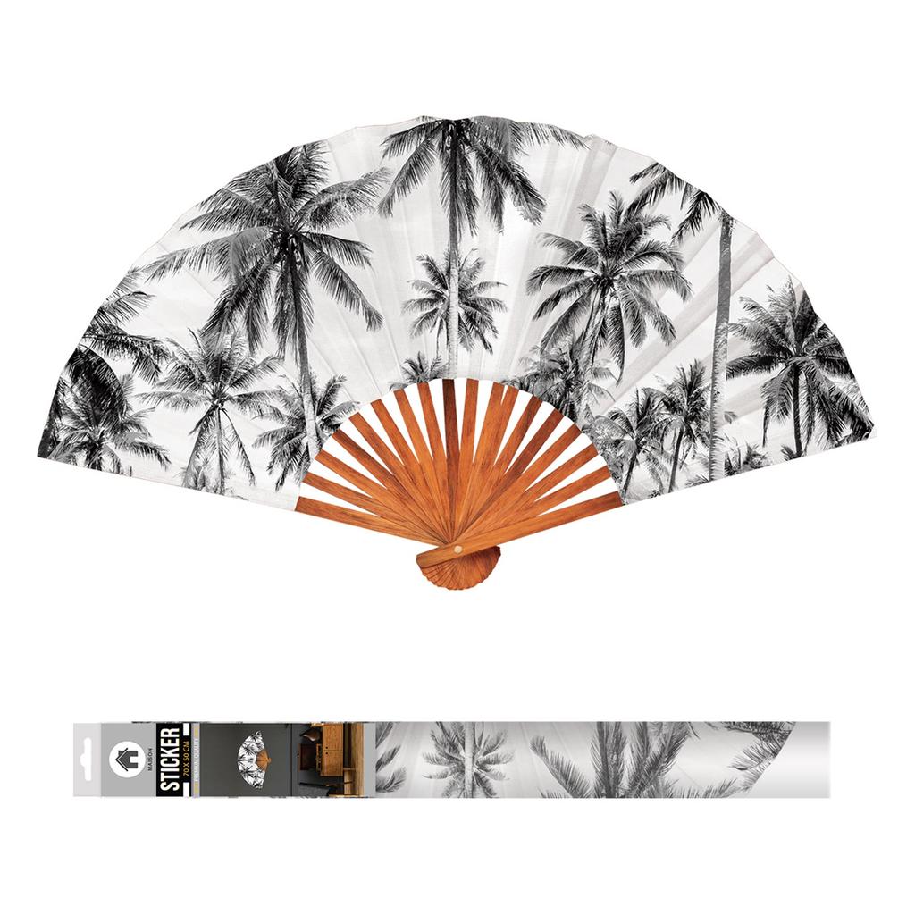 Les Trésors De Lily [R3401] - Sheet of Stickers 'Fan Palm Trees' White Black - 50x70 Cm
