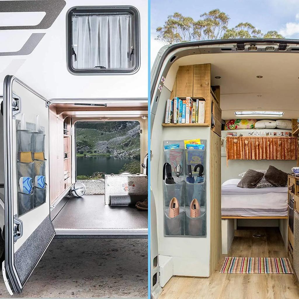 Настенный органайзер для мелочей с 6 отделениями, из нетканого материала, для хранения в шкафу, карман из сетки, прозрачный, подвесной, над дверью, тканевый ящик