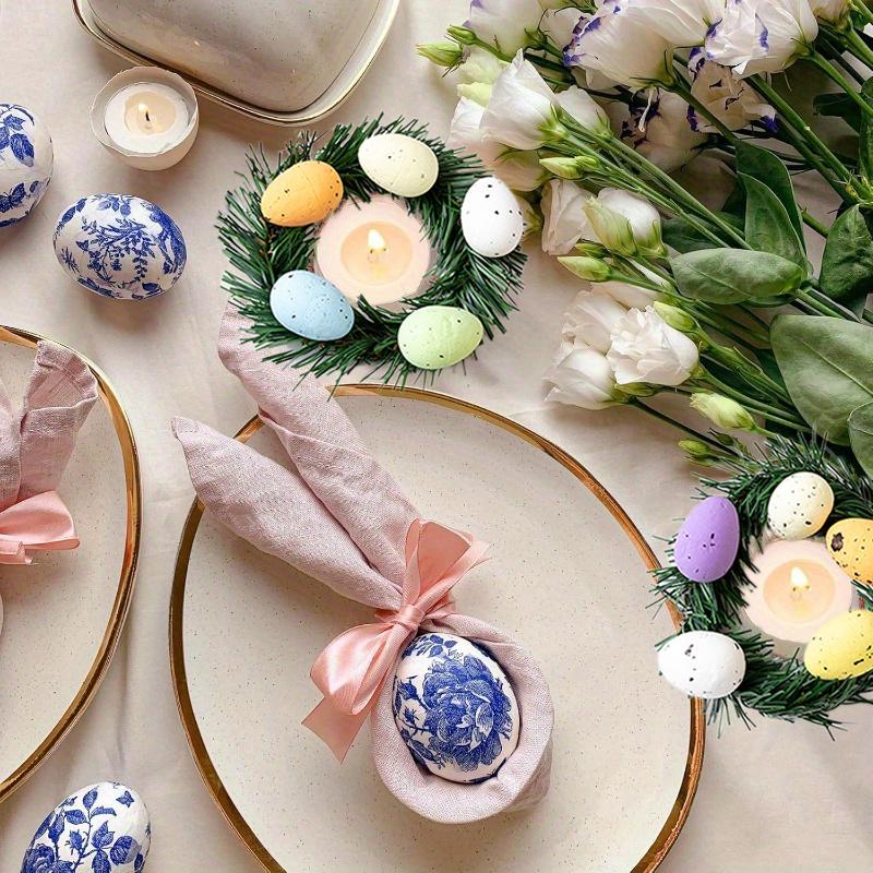 Пасхальный подсвечник, креативный пенопластовый орнамент, искусственные яйца, венок, гирлянда, подсвечник для домашней вечеринки, уникальное украшение