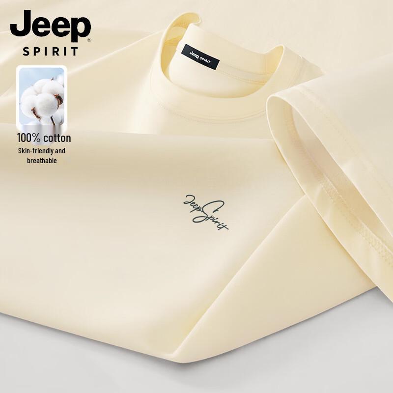 Мужская футболка JEEP SPIRIT из чистого хлопка с круглым вырезом и коротким рукавом