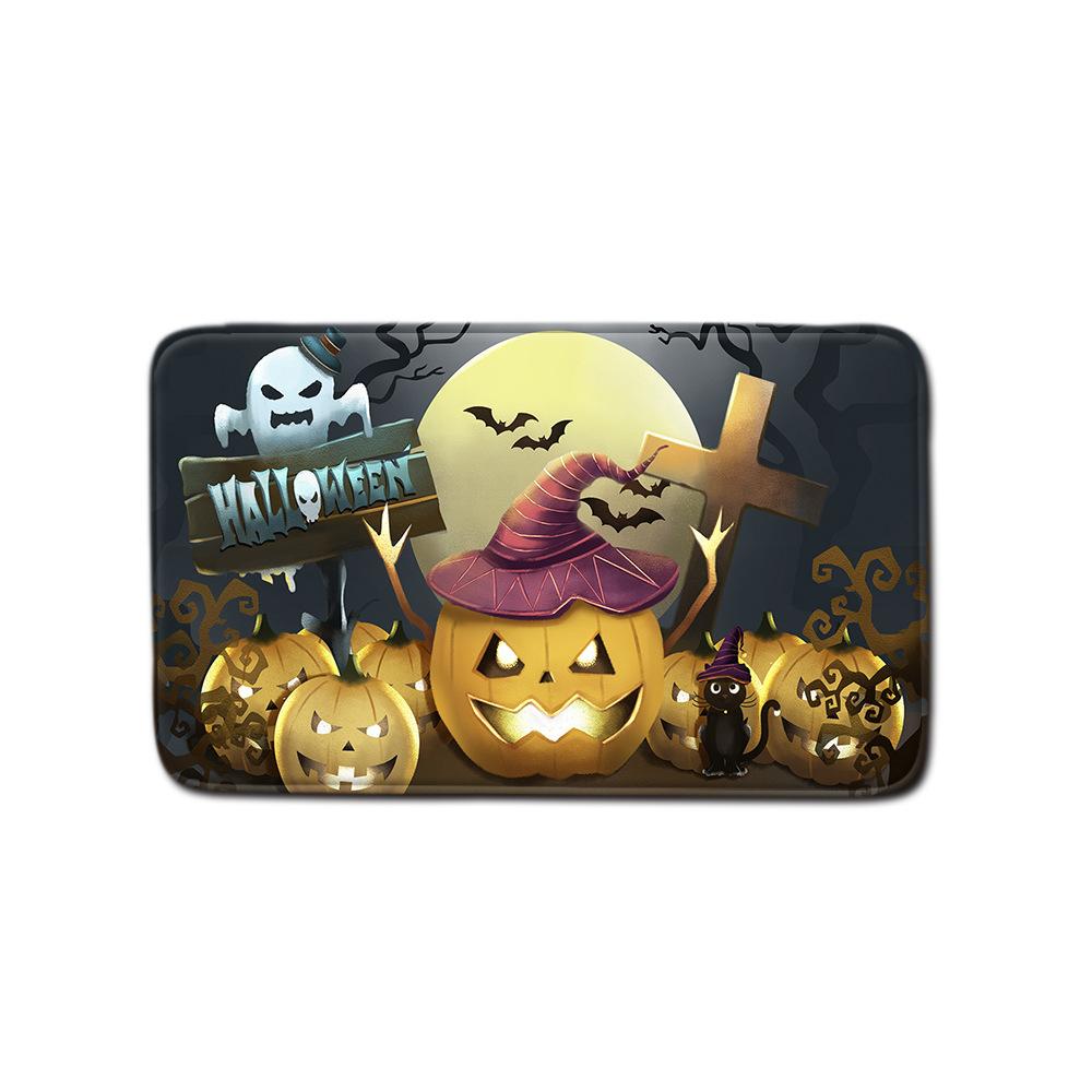 Хэллоуин Занавеска для душа Коврик для пола Комбинация Набор из четырех предметов Ванная комната Туалет Ковер Душевая комната Коврик для ног