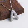 Silver Color Silver Zircon Necklace Rhinestones Women Choker Simple Letter Pendant Necklace  Gift