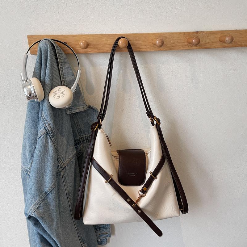 Ретро сумка-тоут женская большой вместимости 2025 новая осенне-зимняя повседневная на плечо сумка-мессенджер многофункциональный рюкзак