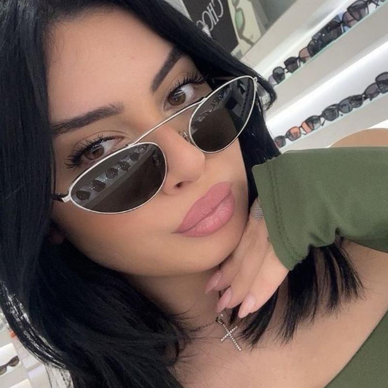 Трендовые металлические солнцезащитные очки «кошачий глаз» 2024 для женщин - европейский и американский уличный стиль