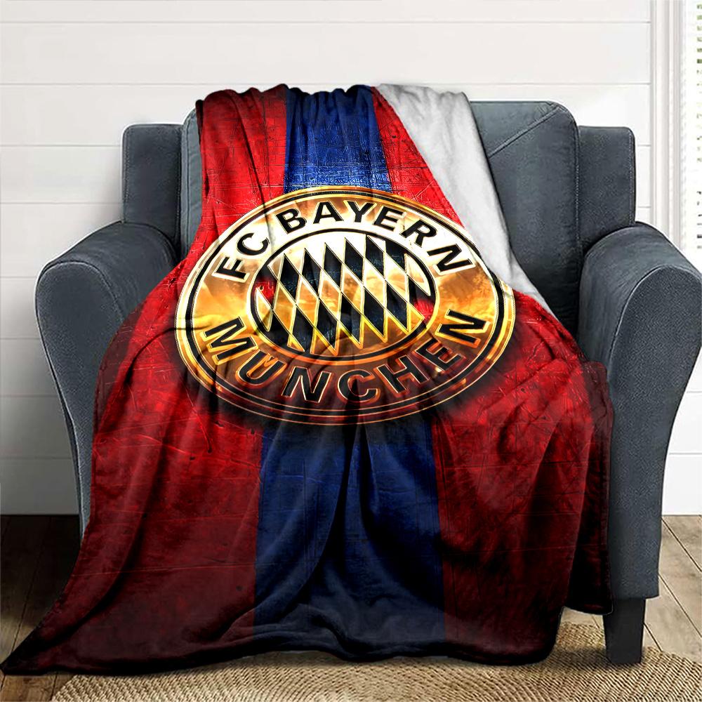 Bayern Munich Emblem Blanket Soft Warm Cozy Suitable for Office Bedding Couch Four Seasons Universal Playful Design Gift for Travel Home Birthdays
