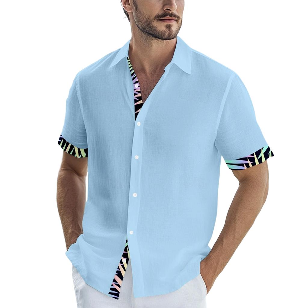Мужские винтажные рубашки для боулинга на пуговицах с коротким рукавом, летняя пляжная рубашка