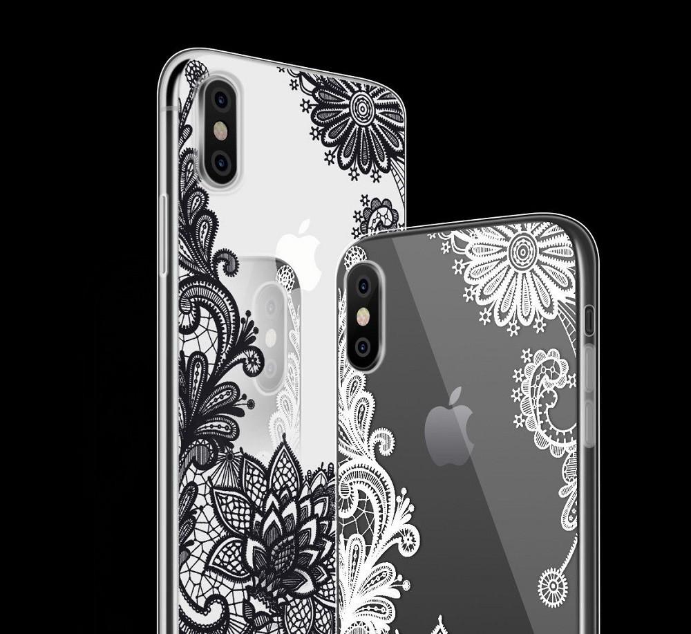 Lace Flower Slim Clear Soft Silicone Case Cover For Iphone X 6s 7 Plus 8