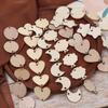 Ring Clips Star/Heart/Round Shape Wooden Circle Discs Tags Hanging Label Plaque Board Wood Slices