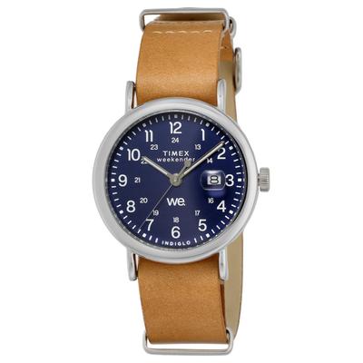Часы унисекс TIMEX Weekender TW2W86800, кварцевый механизм, водонепроницаемость 5 АТМ, минеральное стекло, темно-синий циферблат, латунь [Параллельный импорт]