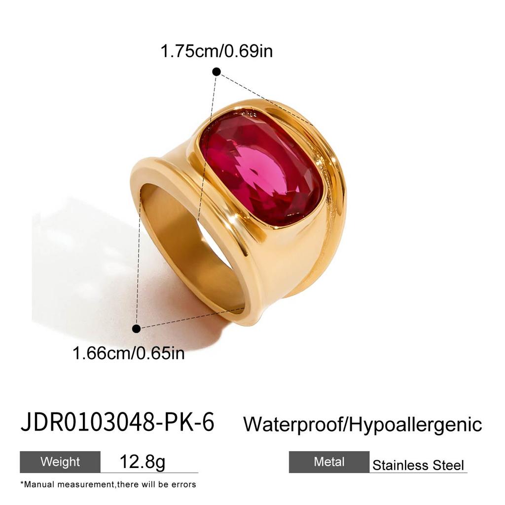Youthway Gold Plated Stainless Steel Geometric Fashion Ring Waterproof Anti Allergic Colorfast Fashion Jewelry Unisex