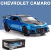 Diecast 1:24 Chevrolet Camaro Alloy Sports Car Model Sound and Light Pull Back Metal Vehicle Model Toys for Children Boy Gifts