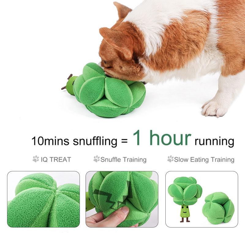Игрушки-головоломки для собак Snuffle Broccoli, повышающие IQ, медленно раздающие кормушки, обучающие игры для домашних животных и кошек, кормление, еда, интеллектуальная игрушка