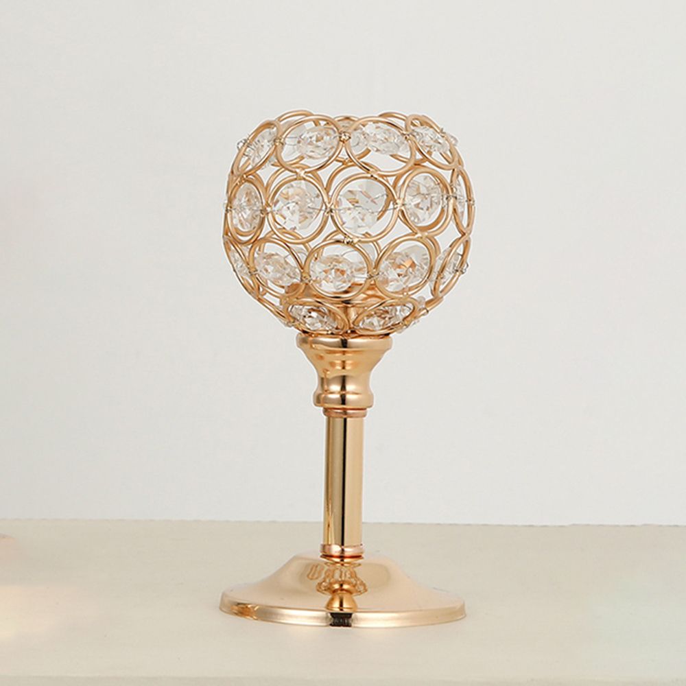 Товары для вечеринок Романтический ужин Подсвечник Золотая хрустальная чаша Подсвечник для чайной свечи Свадьба Церковь