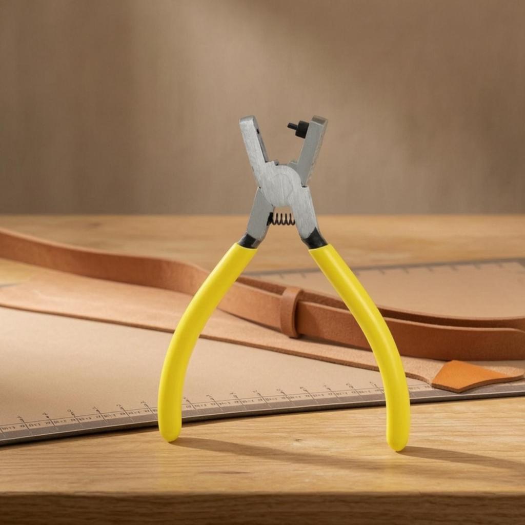 Handheld Steel Hole-Punch Ergonomic Hand Tool Versatile for Tag Making