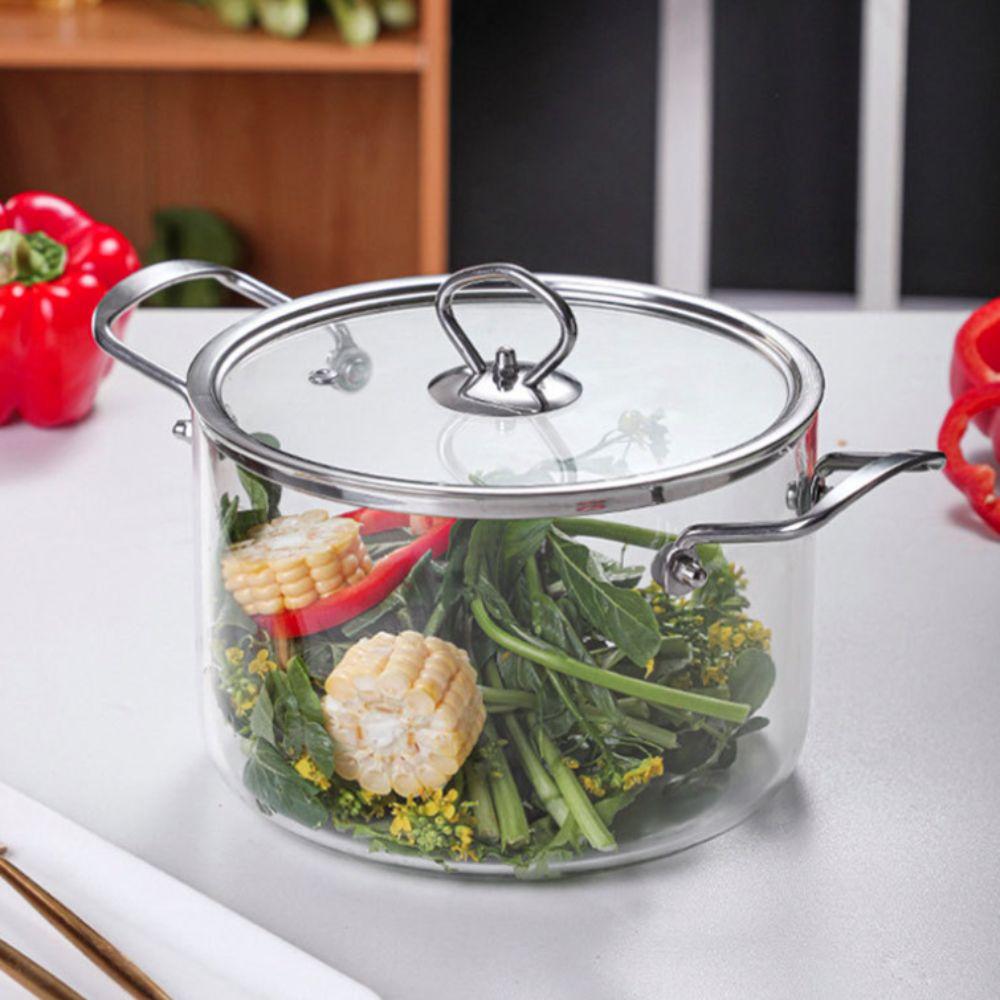 Modern High Borosilicate Glass Cooking Pot Transparent Milk Pot Glassware Soup Pot Porridge