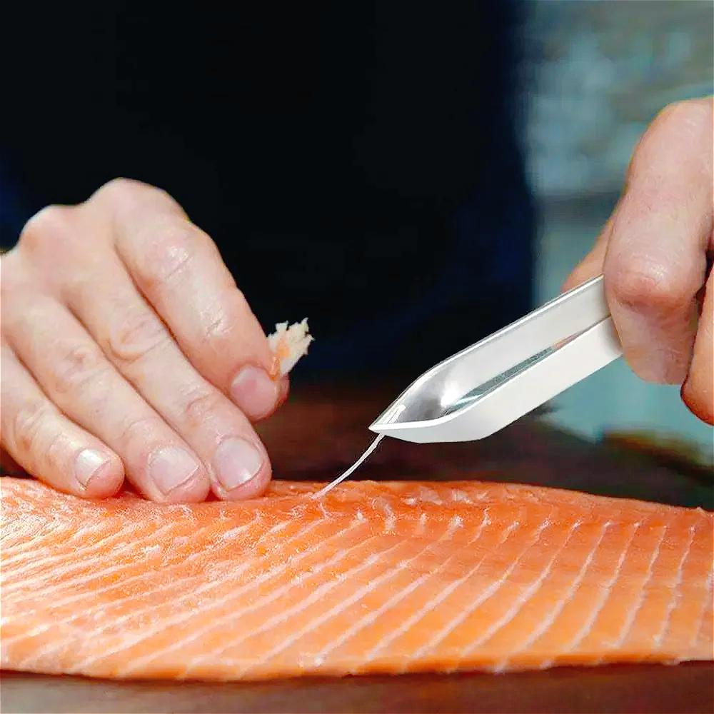 1 шт. пинцет-рыбья кость из нержавеющей стали 430, зажим, экстрактор, экстрактор мяса, металлический захват для еды, очиститель, кухонный инструмент, аксессуары