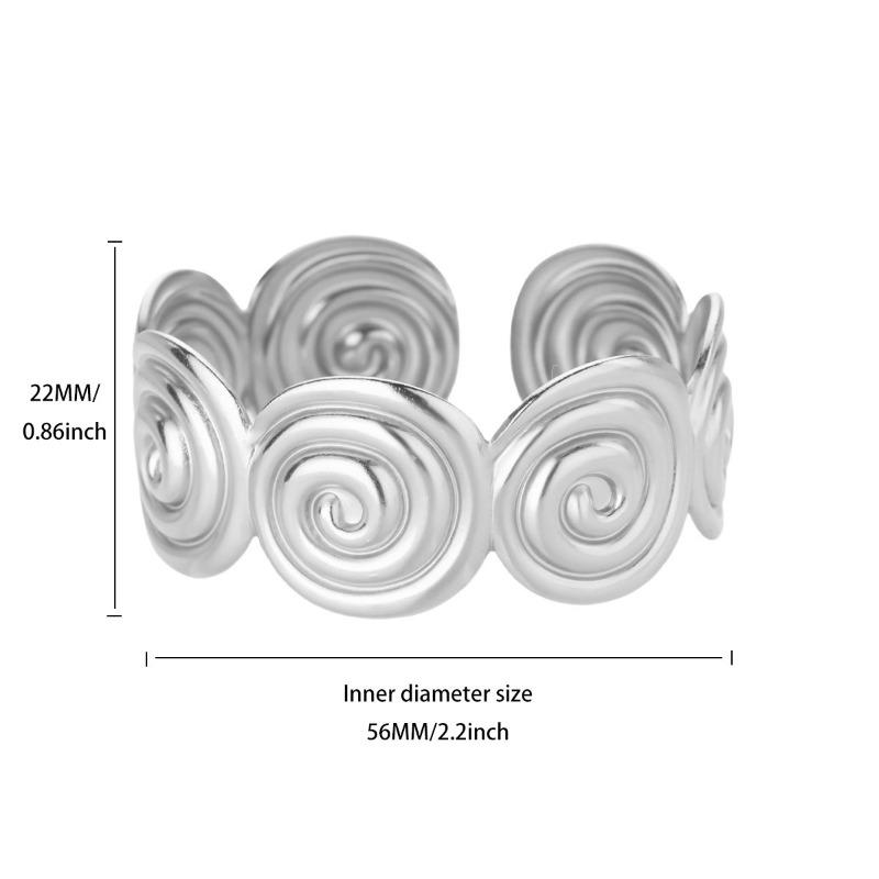Wind браслет из нержавеющей стали с покрытием из настоящего золота женский простой морской серии с резьбовым узором из кругов открывающийся браслет ювелирное изделие