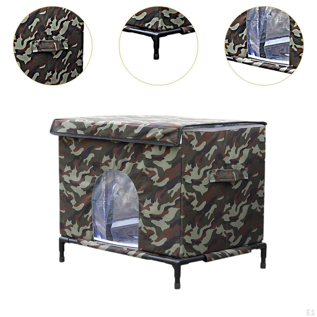 Кошачий домик для уличных кошек, приподнятый, устойчивый к погодным условиям, из ткани Оксфорд, укрытие для бродячих кошек