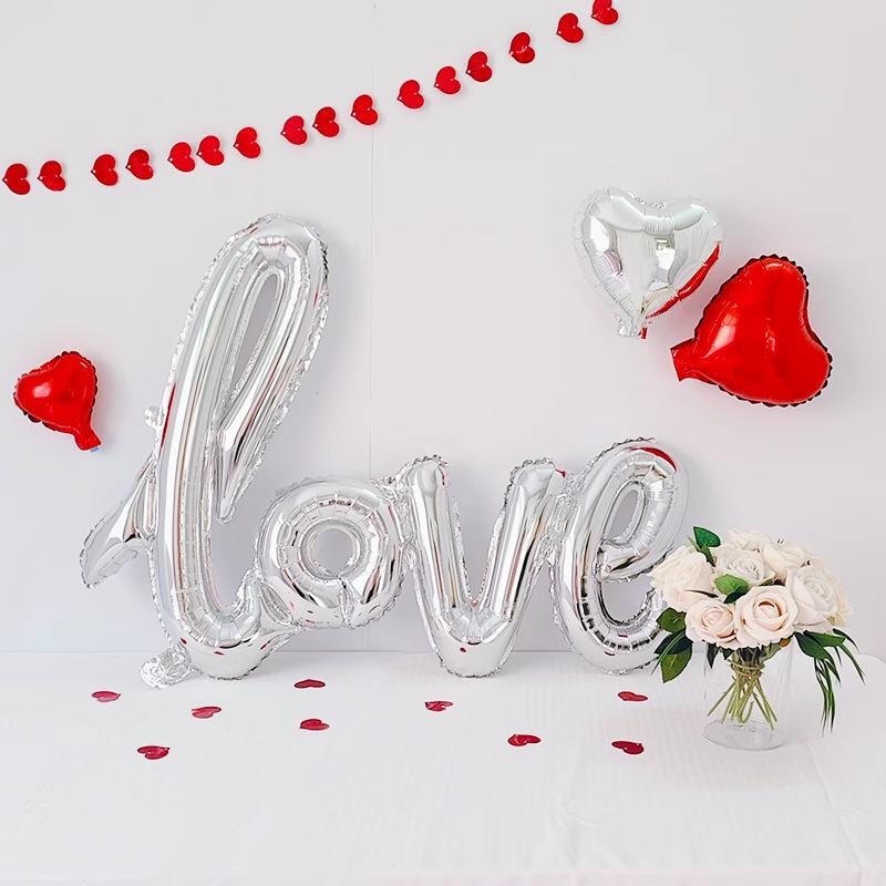 Marriage Conjoined Love Aluminum Film Letter Balloon Confession Marriage Proposal Birthday Party Decoration Scene Wedding Room Decoration Supplies