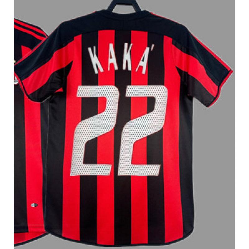 Retro jersey football jersey classic nostalgic replica Thai jersey Kaka game training jersey short-sleeved sportswear