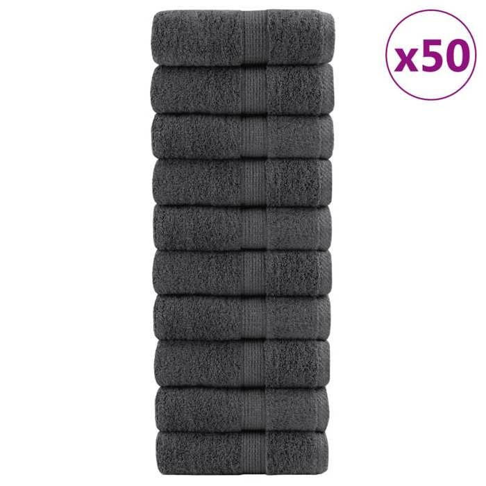VidaXL Superior Quality Guest Towels 50 Pcs, Bath Sheets, Hand Towels, Face Towel Bathroom 137155