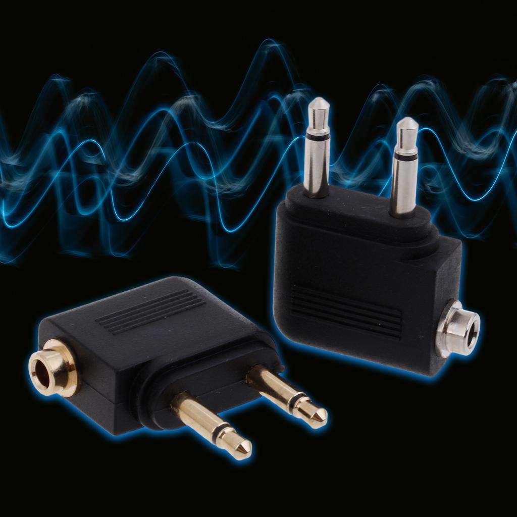 2 шт./уп. Авиационный разъем для наушников, переходник-конвертер, универсальный 3,5 мм, позолоченный, конвертер для авиационных наушников