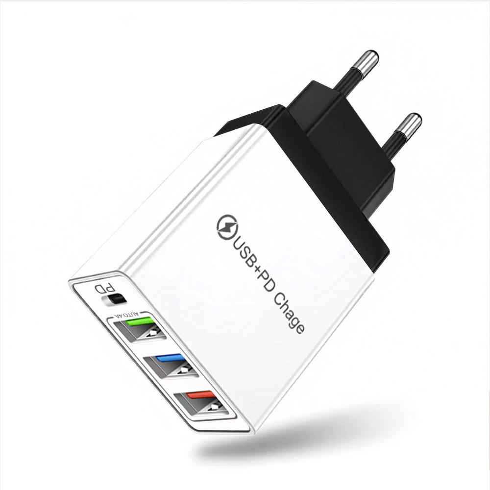 PD33W QC3.0 GaN Multi-Port European Standard Fast Charger, 9V/12V Fast Charging Adapter