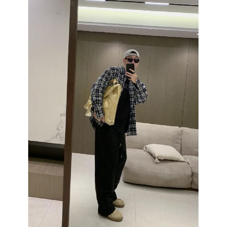 2024 Клетчатая рубашка с длинным рукавом в японском стиле Гонконга Ins Свободная рубашка для мальчиков Летнее модное универсальное повседневное пальто