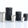 4Pcs Stainless Steel Mugs with Cup Cover Outdoor Portable Wine Cup 30ml/70ml/170ml Mini Reusable Mugs for Juice Beer Whisky