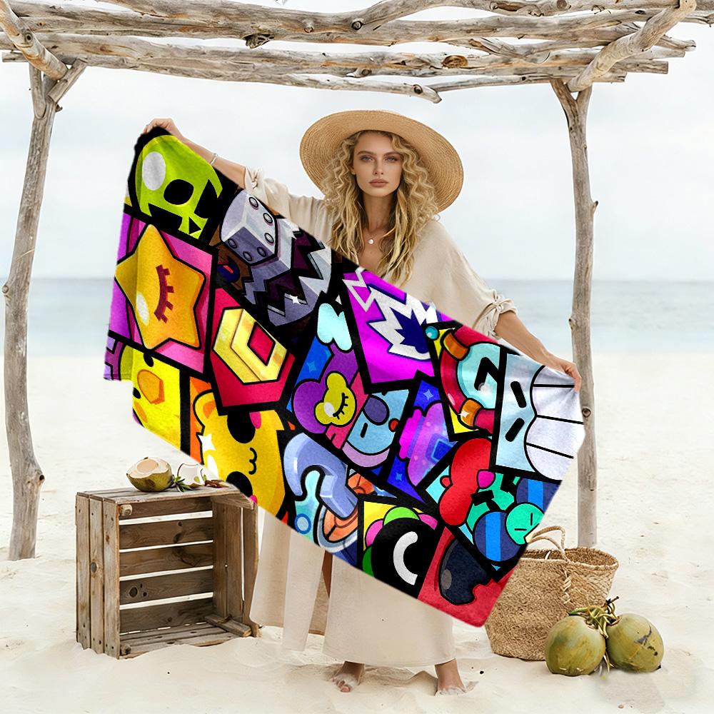 Brawl Stars Beach Towel Soft Durable Quick-Dry Comfortable Lightweight Portable for Swimming,Beach,Camping, Travel, Beach Accessories,Gym