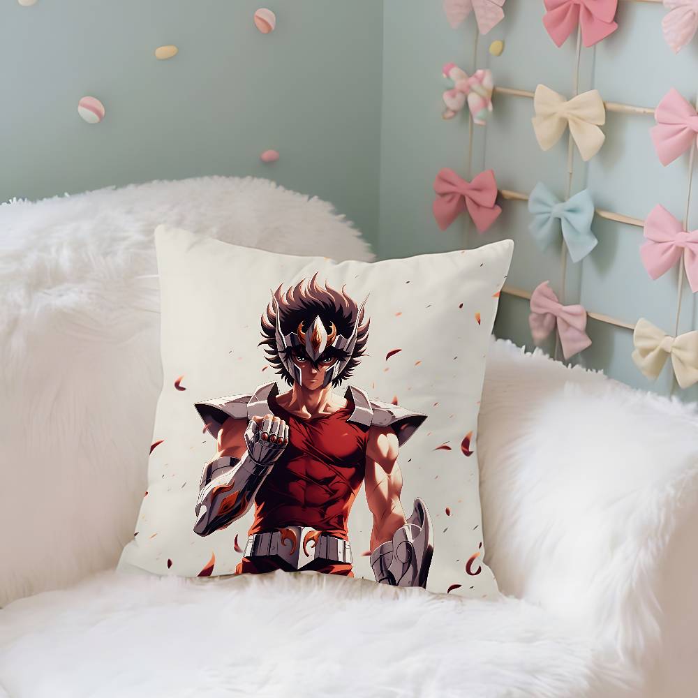 S-Saint-SeiyaS Knights Pillow Case Cushion Cover Soft Cute Throw Pillow Case For Car Sofa Pillowcase Polyester With Zipper