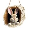 Easter Door Sign Rabbit Welcome Plaque Rustic Bunny Hanging Pendant Happy Easter Decoration